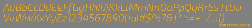 Exo2Lightitalic Font – Orange Fonts on Gray Background