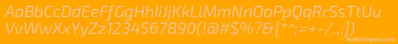 Exo2Lightitalic Font – Pink Fonts on Orange Background