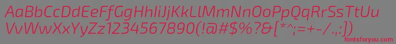 Exo2Lightitalic Font – Red Fonts on Gray Background