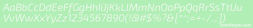 Exo2Lightitalic Font – White Fonts on Green Background