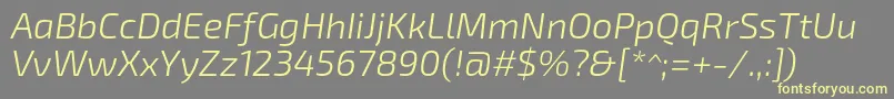 Exo2Lightitalic Font – Yellow Fonts on Gray Background
