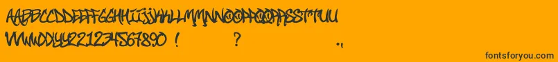 StreetSoul-Schriftart – Schwarze Schriften auf orangefarbenem Hintergrund