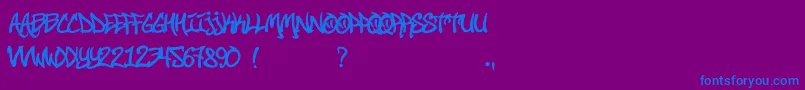 フォントStreetSoul – 紫色の背景に青い文字