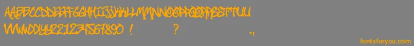 フォントStreetSoul – オレンジの文字は灰色の背景にあります。