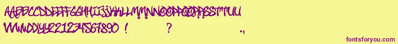 StreetSoul-Schriftart – Violette Schriften auf gelbem Hintergrund