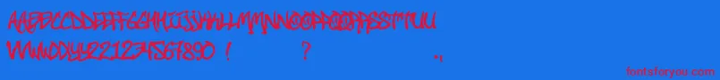 StreetSoul-Schriftart – Rote Schriften auf blauem Hintergrund