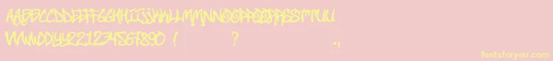 フォントStreetSoul – 黄色のフォント、ピンクの背景