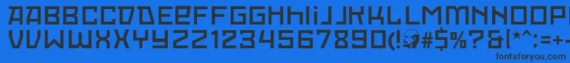 フォントRedOctoberLight – 黒い文字の青い背景