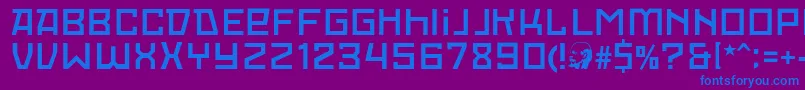 RedOctoberLight-Schriftart – Blaue Schriften auf violettem Hintergrund