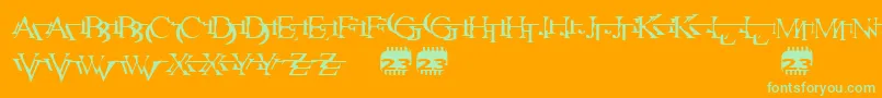 Zone23ZazenMatrix Font – Green Fonts on Orange Background