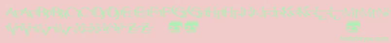 Zone23ZazenMatrix Font – Green Fonts on Pink Background