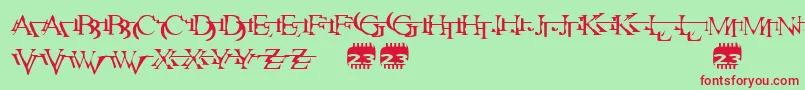 Zone23ZazenMatrix Font – Red Fonts on Green Background