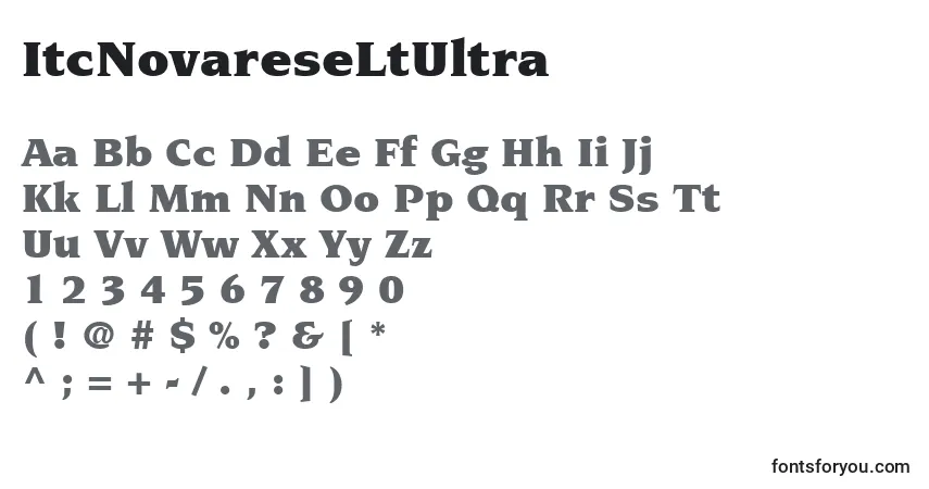 Шрифт ItcNovareseLtUltra – алфавит, цифры, специальные символы