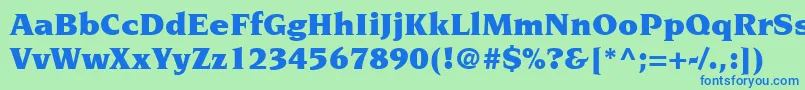 フォントItcNovareseLtUltra – 青い文字は緑の背景です。