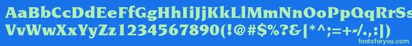 Шрифт ItcNovareseLtUltra – зелёные шрифты на синем фоне