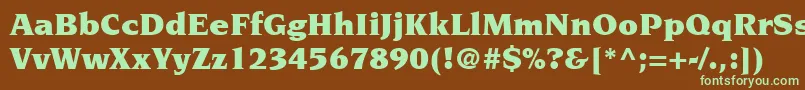 ItcNovareseLtUltra Font – Green Fonts on Brown Background