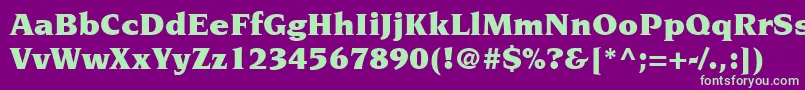 ItcNovareseLtUltra Font – Green Fonts on Purple Background