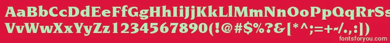 フォントItcNovareseLtUltra – 赤い背景に緑の文字