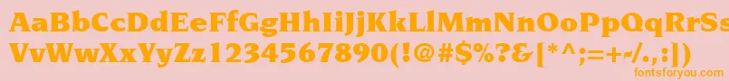 フォントItcNovareseLtUltra – オレンジの文字がピンクの背景にあります。