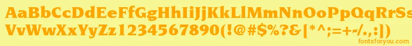 Czcionka ItcNovareseLtUltra – pomarańczowe czcionki na żółtym tle