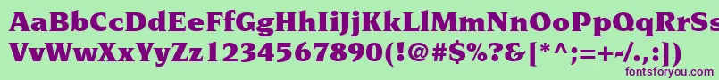 Шрифт ItcNovareseLtUltra – фиолетовые шрифты на зелёном фоне
