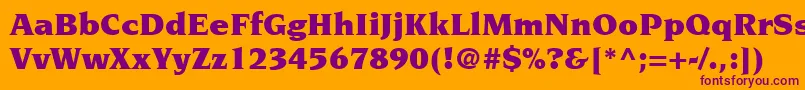 Czcionka ItcNovareseLtUltra – fioletowe czcionki na pomarańczowym tle