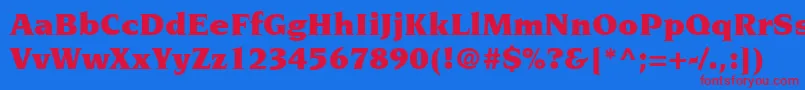 Шрифт ItcNovareseLtUltra – красные шрифты на синем фоне
