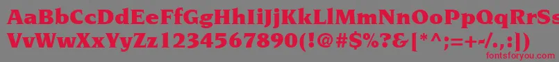 ItcNovareseLtUltra Font – Red Fonts on Gray Background