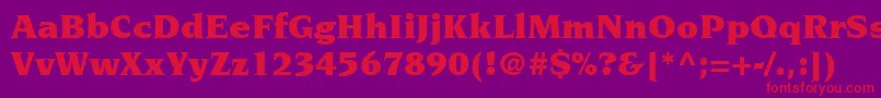 フォントItcNovareseLtUltra – 紫の背景に赤い文字