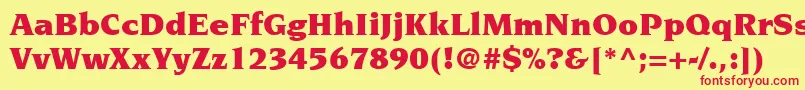 ItcNovareseLtUltra Font – Red Fonts on Yellow Background