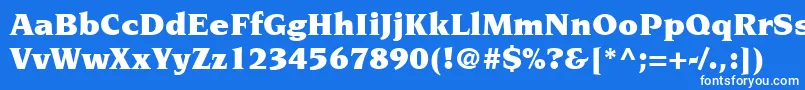 Czcionka ItcNovareseLtUltra – białe czcionki na niebieskim tle