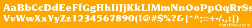 ItcNovareseLtUltra-Schriftart – Weiße Schriften auf orangefarbenem Hintergrund
