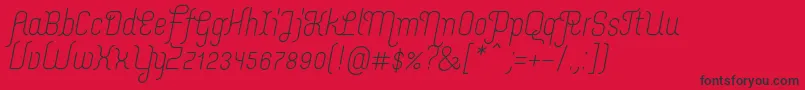 MerijntjeRegularitalic-Schriftart – Schwarze Schriften auf rotem Hintergrund