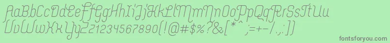 フォントMerijntjeRegularitalic – 緑の背景に灰色の文字