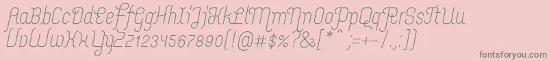 MerijntjeRegularitalic-Schriftart – Graue Schriften auf rosa Hintergrund