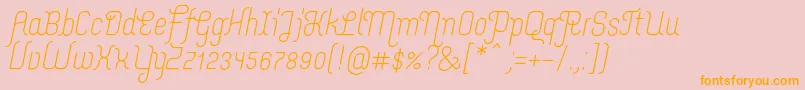 Fonte MerijntjeRegularitalic – fontes laranjas em um fundo rosa