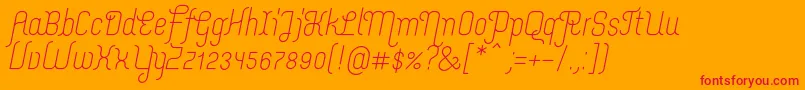 MerijntjeRegularitalic-Schriftart – Rote Schriften auf orangefarbenem Hintergrund