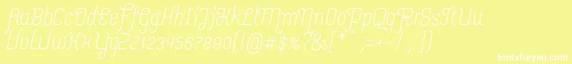 MerijntjeRegularitalic Font – White Fonts on Yellow Background