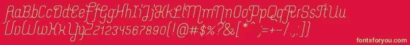 MerijntjeRegularitalic Font – Yellow Fonts on Red Background