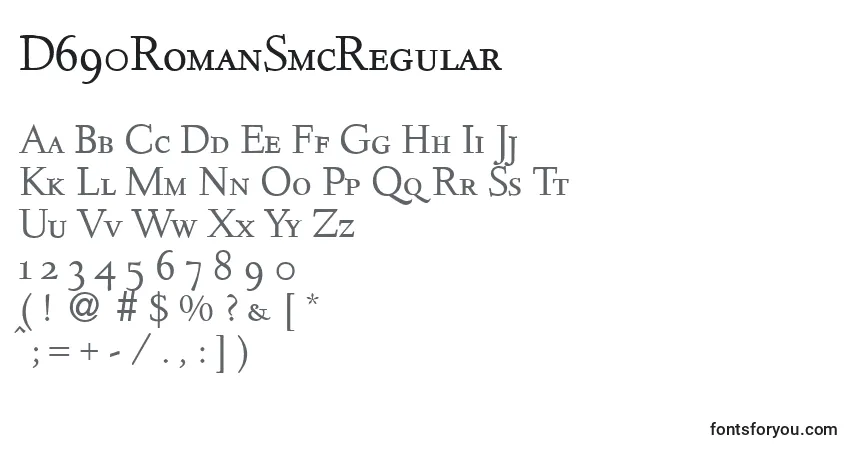 Fuente D690RomanSmcRegular - alfabeto, números, caracteres especiales