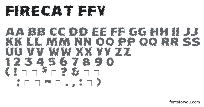 Schriftart Firecat ffy – Alphabet, Zahlen, spezielle Symbole