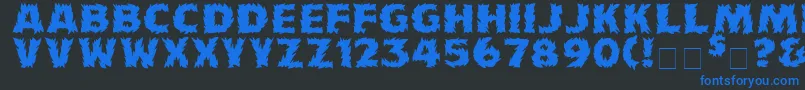 フォントFirecat ffy – 黒い背景に青い文字