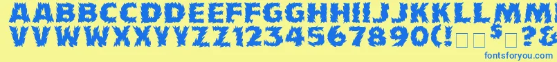 Firecat ffy Font – Blue Fonts on Yellow Background