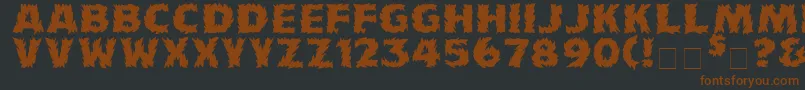 フォントFirecat ffy – 黒い背景に茶色のフォント
