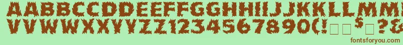 Firecat ffy-Schriftart – Braune Schriften auf grünem Hintergrund