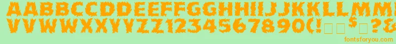 Firecat ffy Font – Orange Fonts on Green Background