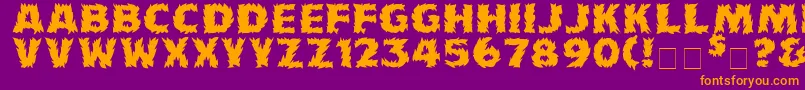 Firecat ffy Font – Orange Fonts on Purple Background