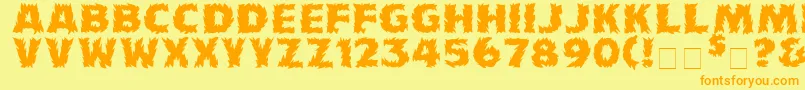 Firecat ffy-fontti – oranssit fontit keltaisella taustalla
