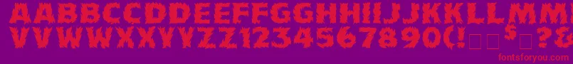 フォントFirecat ffy – 紫の背景に赤い文字