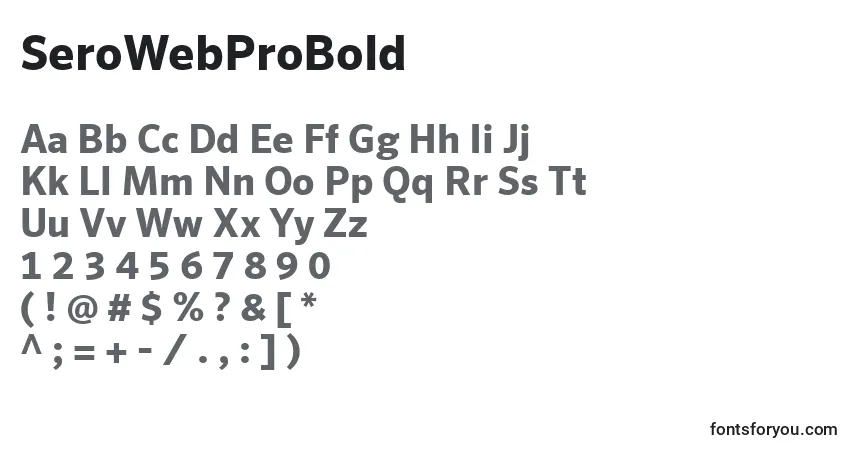 Шрифт SeroWebProBold – алфавит, цифры, специальные символы